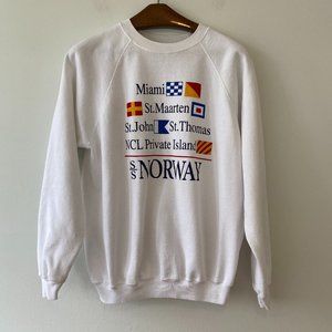 S/S Norway Cruise Sweatshirt Vintage XL Made in USA St Marteen St Thomas Miami